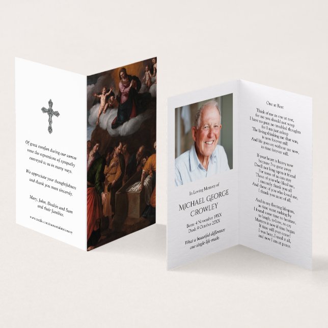 Tarjeta Cartas de oración católicas Asunción de María (Interior y exterior)