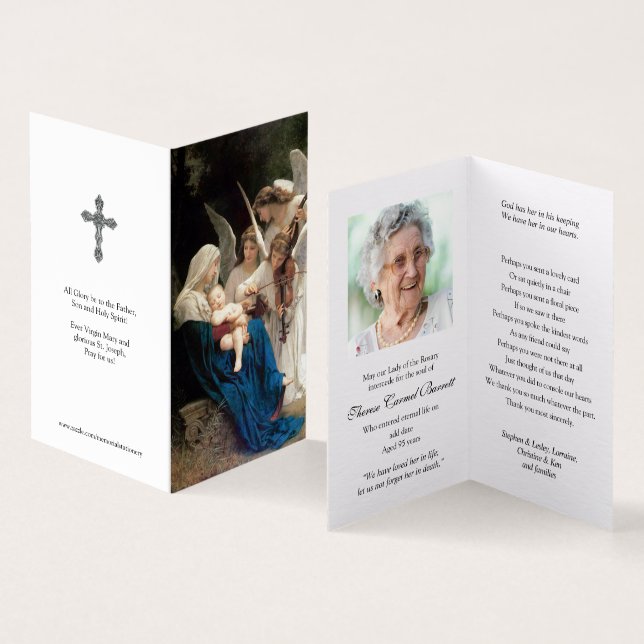 Tarjeta Cartas de oración católicas | Canción de ángeles (Interior y exterior)