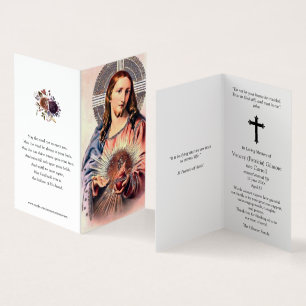 Tarjeta Cartas de oración católicas   Jesús del Corazón Sa