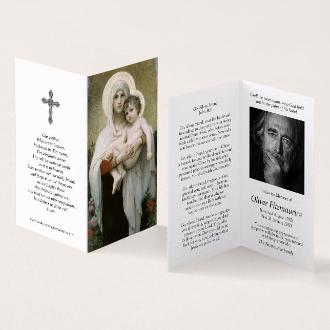 Tarjeta Cartas de oración católicas | Madonna de Rosas (Interior y exterior)