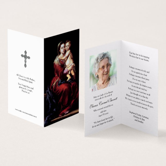 Tarjeta Cartas de oración católicas | Madonna del Rosario (Interior y exterior)
