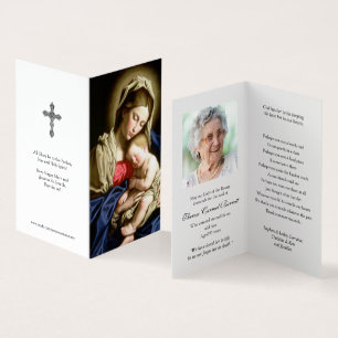 Tarjeta Cartas de oración católicas   Madonna y niño