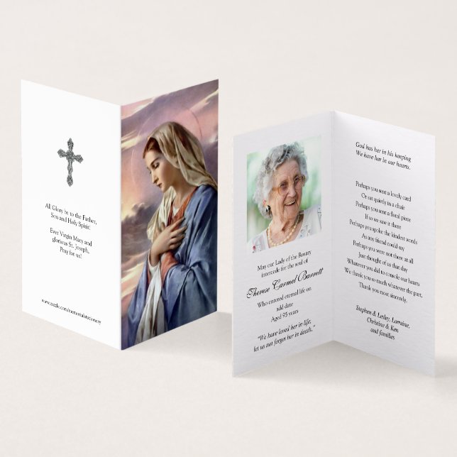 Tarjeta Cartas de oración católicas | Madre Santa (Interior y exterior)