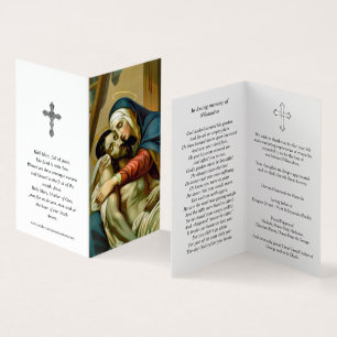 Tarjeta Cartas de oración católicas   Mary Cradles Jesus 1