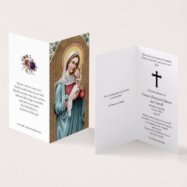 Tarjeta Cartas de oración católicas | Santísima Virgen (Interior y exterior)