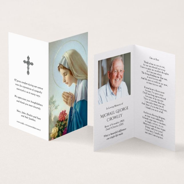 Tarjeta Cartas de oración católicas | Vierge au Chapelet (Interior y exterior)