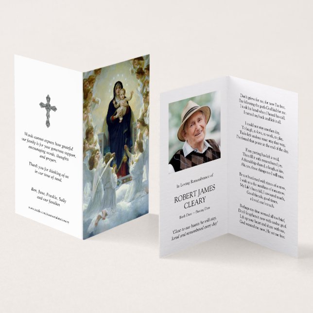 Tarjeta Cartas de oración católicas | Virgen y ángeles (Interior y exterior)