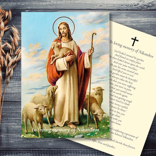Tarjeta Cartas de Oración Simpatía Gracias Buen Pastor (Catholic Prayer Cards for a funeral. Funeral keepsake, Mass Card, Holy Card)