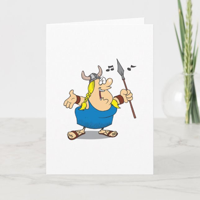 Tarjeta Cartas de saludo de cantante de ópera vikingüe (Anverso)
