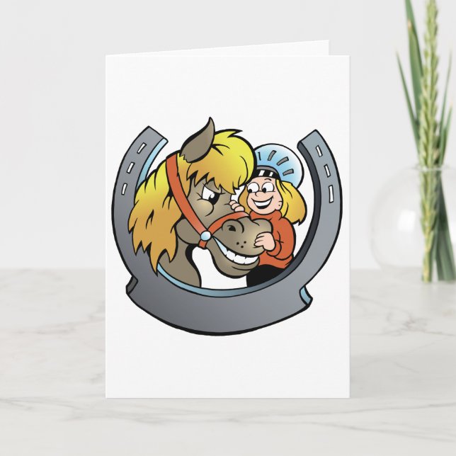 Tarjeta Cartas De Saludo De Jinetes Y Caballos (Anverso)