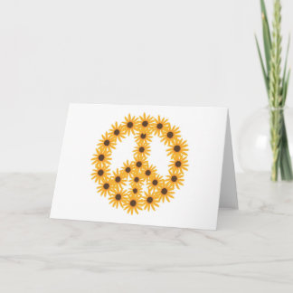 Tarjeta Cartas de saludo de Signo de Paz de Girasol
