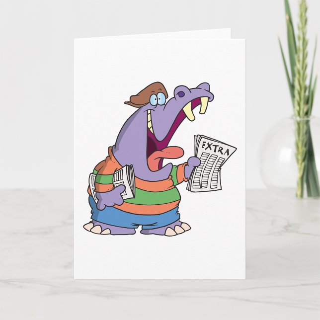 Tarjeta Cartas de saludo del chico del periódico Hippo (Subido por el creador)