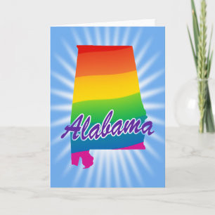 Tarjeta Cartas De Saludo Del Estado Arcoiris De Alabama