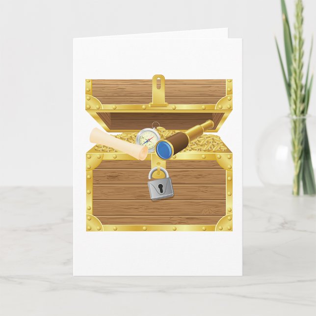 Tarjeta Cartas de saludo del Tesoro Antiguo Chest (Subido por el creador)