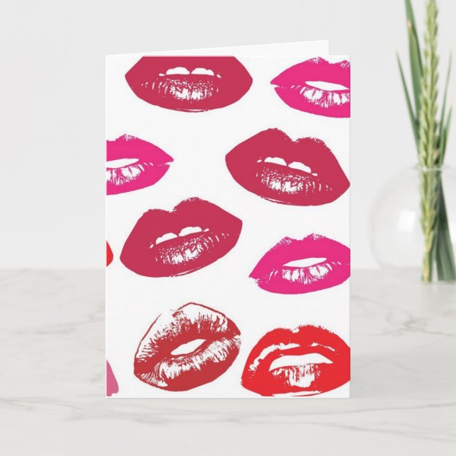 Tarjeta CARTAS DE Saludo ROMANTIC KISSES LIPSTICK (Anverso)