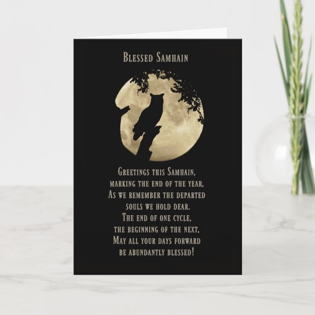 Tarjeta Cartas de Samhain, bendito Samhain con la suya y l (Anverso)