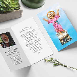 Tarjeta Cartas de simpatía de Nino Jesus Pérdida Funeral