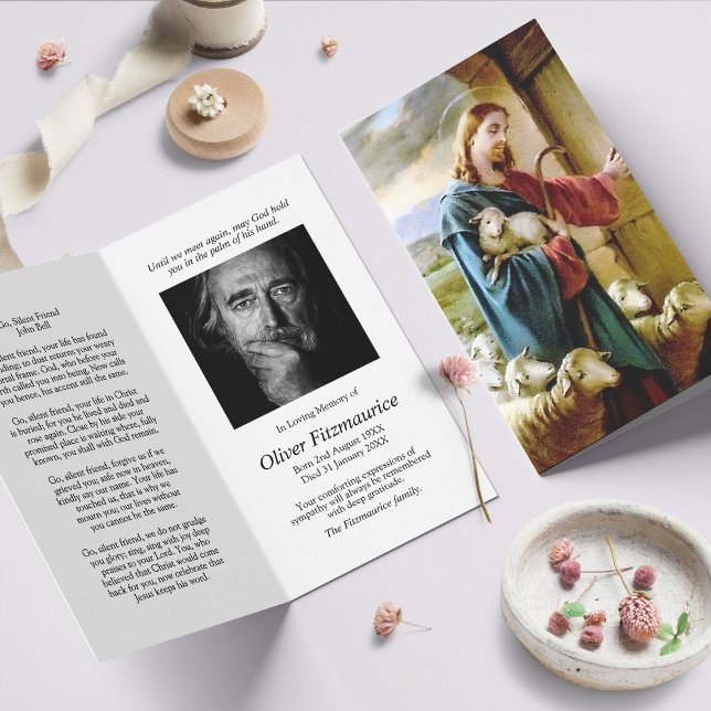 Tarjeta Cartas de solidaridad de la oración de Jesús por l (catholic, religious, celebration of life, in loving memory of, prayer cards for bereavement)