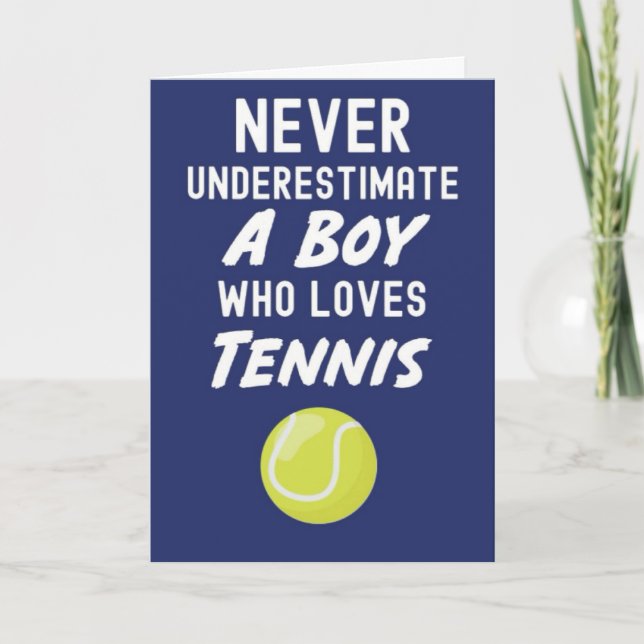 Tarjeta Cartas De Tenis Azul De La Marina Para Niños Y Niñ (Anverso)