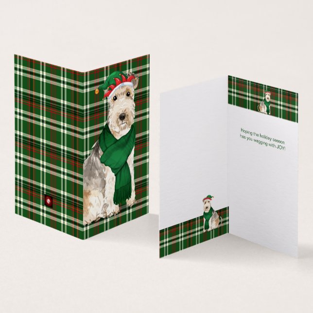 Tarjeta Cartas de vacaciones verdes de perro de Lakeland T (Interior y exterior)