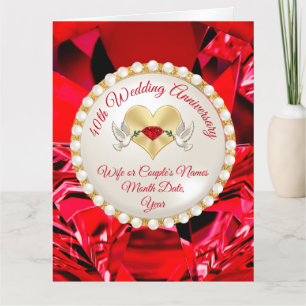 Tarjeta Cartas del 40° aniversario de Boda para esposa, Pe