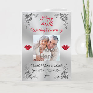 Tarjeta Cartas del 40 aniversario del Boda Ruby, Personali