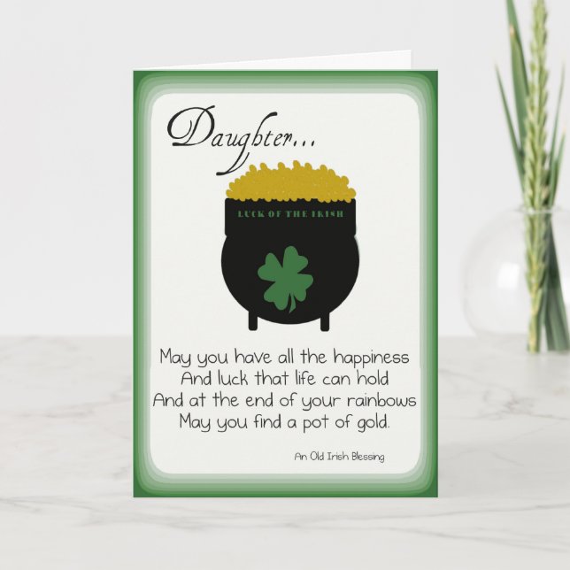 Tarjeta Cartas del Día de San Patricio para la Hija (Anverso)