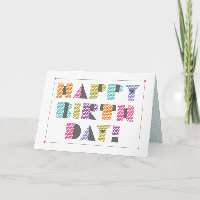 Tarjeta Cartas modernas de cumpleaños feliz (Anverso)