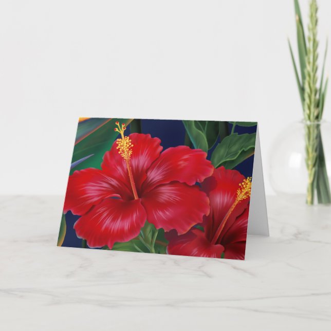 Tarjeta Cartas para el paraíso tropical Hibiscus (Anverso)
