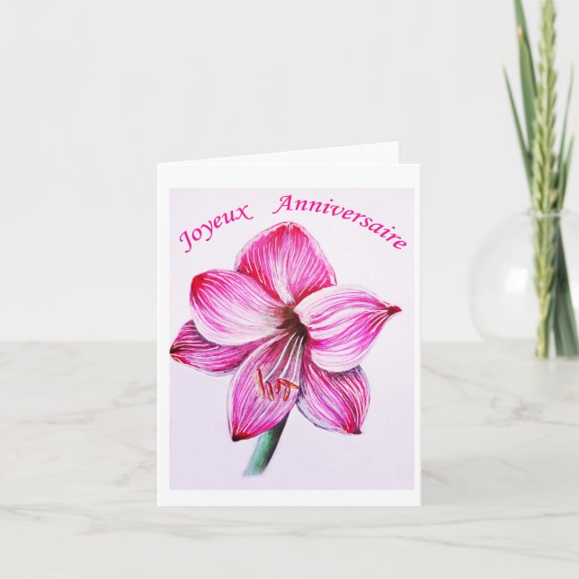 Tarjeta Carte d'anniversaire Amaryllis  (Anverso)