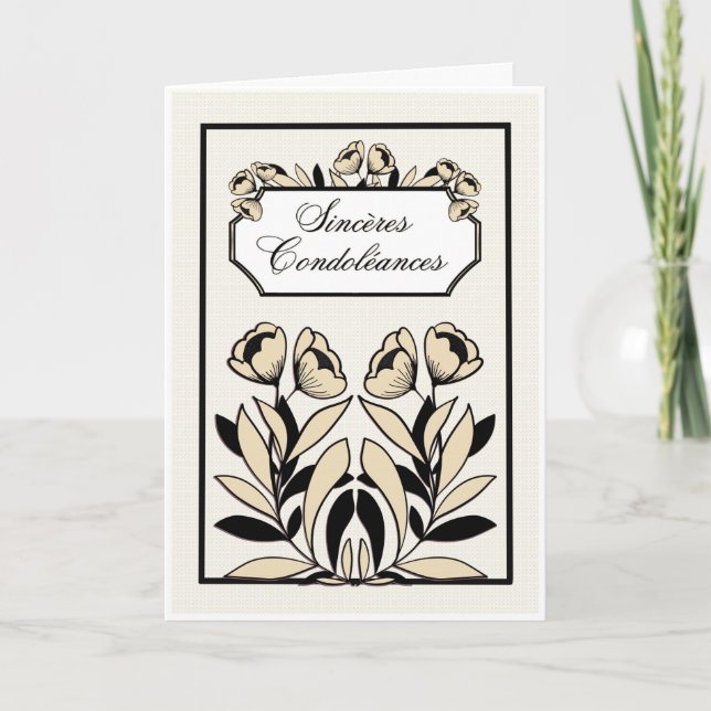 Tarjeta Carte de Condoléances Élégante – Deepest Sympathy  (Anverso)