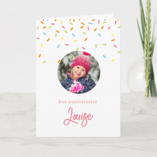 Tarjeta Carte de joyeux aniversario avec foto et pépites