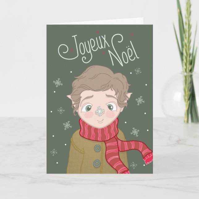 Tarjeta Carte de voeux - Lutin de Noël (Anverso)