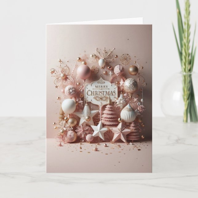 Tarjeta Carte de Vœux Noël - “Un Noël scintillant“ (Anverso)
