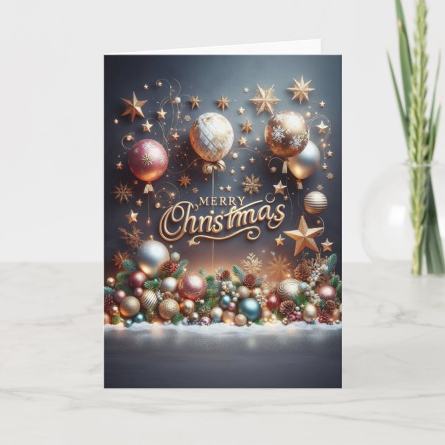Tarjeta Carte de Vœux Noël - “Un Noël scintillant“ (Anverso)