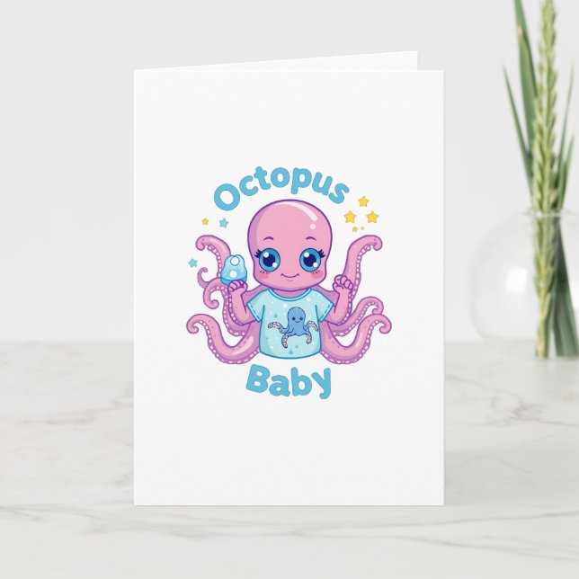 Tarjeta Carte de voeux Octopus Baby  (Anverso)