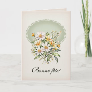 Tarjeta Carte de voeux pliée, marguerite champêtre