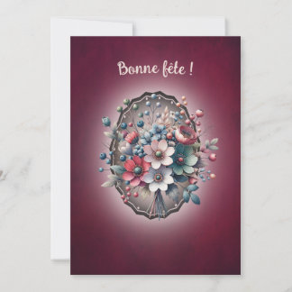Tarjeta Carte de voeux simple, Magnolia framboise