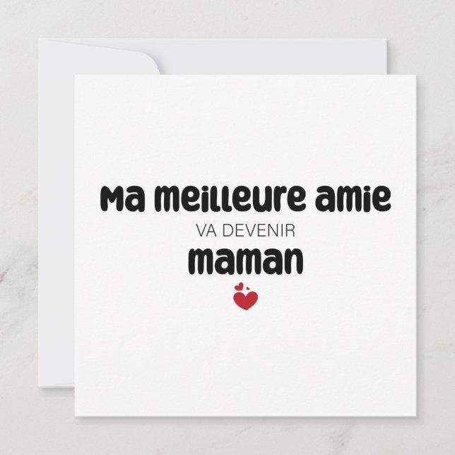 Tarjeta Carte "Mamáes meilleure amie va devenir maman" (Anverso)