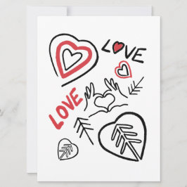 Tarjeta Carte motifs cœurs façon tags