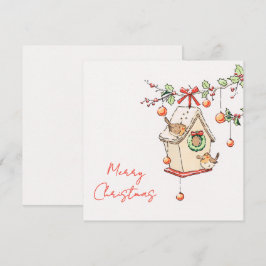 Tarjeta Carte Noël, Robin Chritsmas card