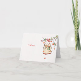 Tarjeta Carte Noël rouge gorge décoration de table