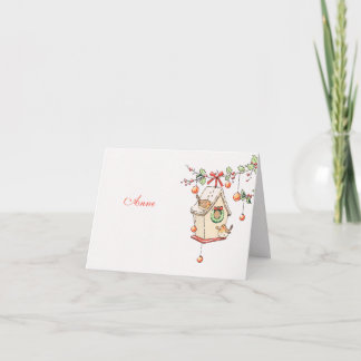 Tarjeta Carte Noël rouge gorge décoration de table