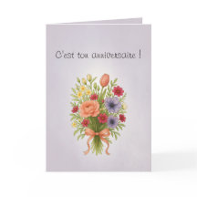 Carte voeux pliée, couleur lilas et rêves