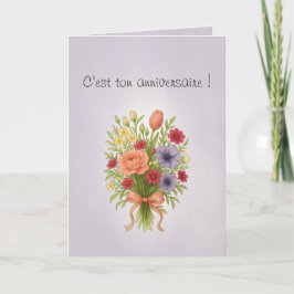 Tarjeta Carte voeux pliée, couleur lilas et rêves