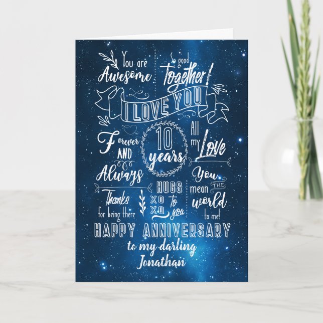 Tarjeta Cartel azul del 10° aniversario (Anverso)