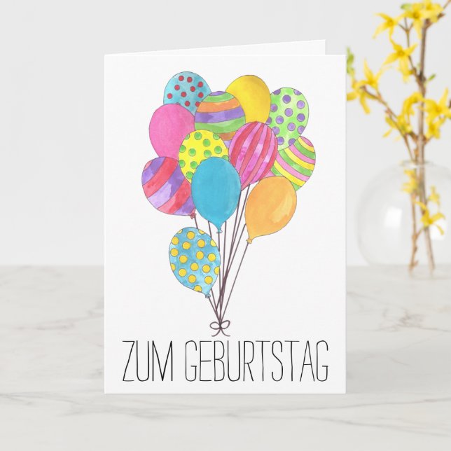 Tarjeta Cartel de cumpleaños de Alemania (flor amarilla)