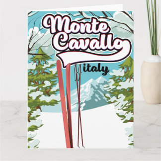 Tarjeta cartel de esquí de monte cavallo Italia