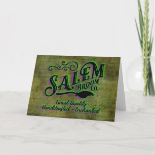 Tarjeta Cartel de la empresa de escobas de bruja de Salem 