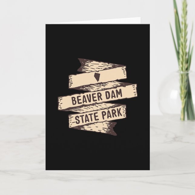 Tarjeta Cartel de madera del parque estatal Beaver Dam Nev (Anverso)
